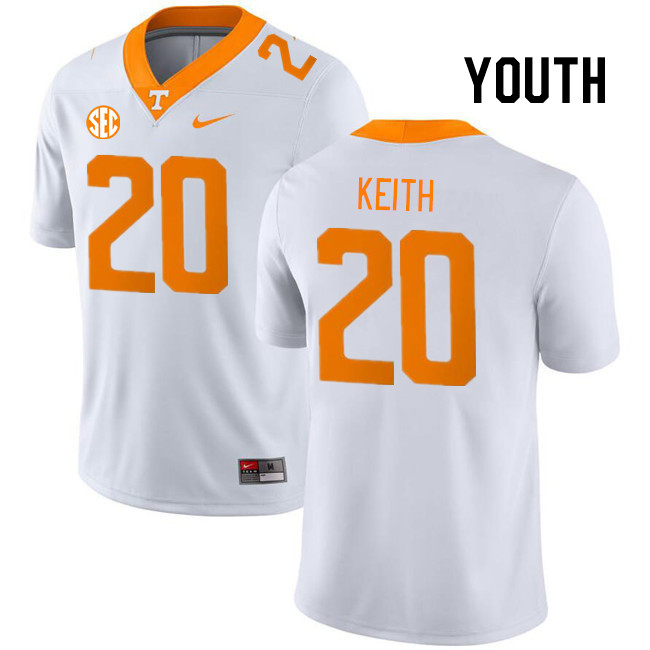 Youth #20 Khalifa Keith Tennessee Volunteers College Football Jerseys Stitched Sale-White